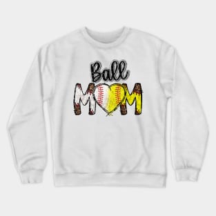 Ball Mom Heart Baseball Softball Mama Women Mothers Day 2023 Shirt Crewneck Sweatshirt